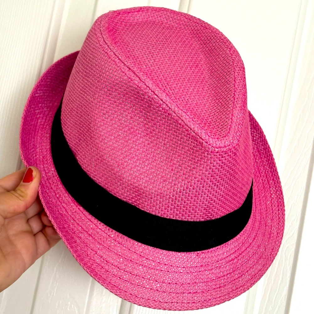 Pink fedora hat